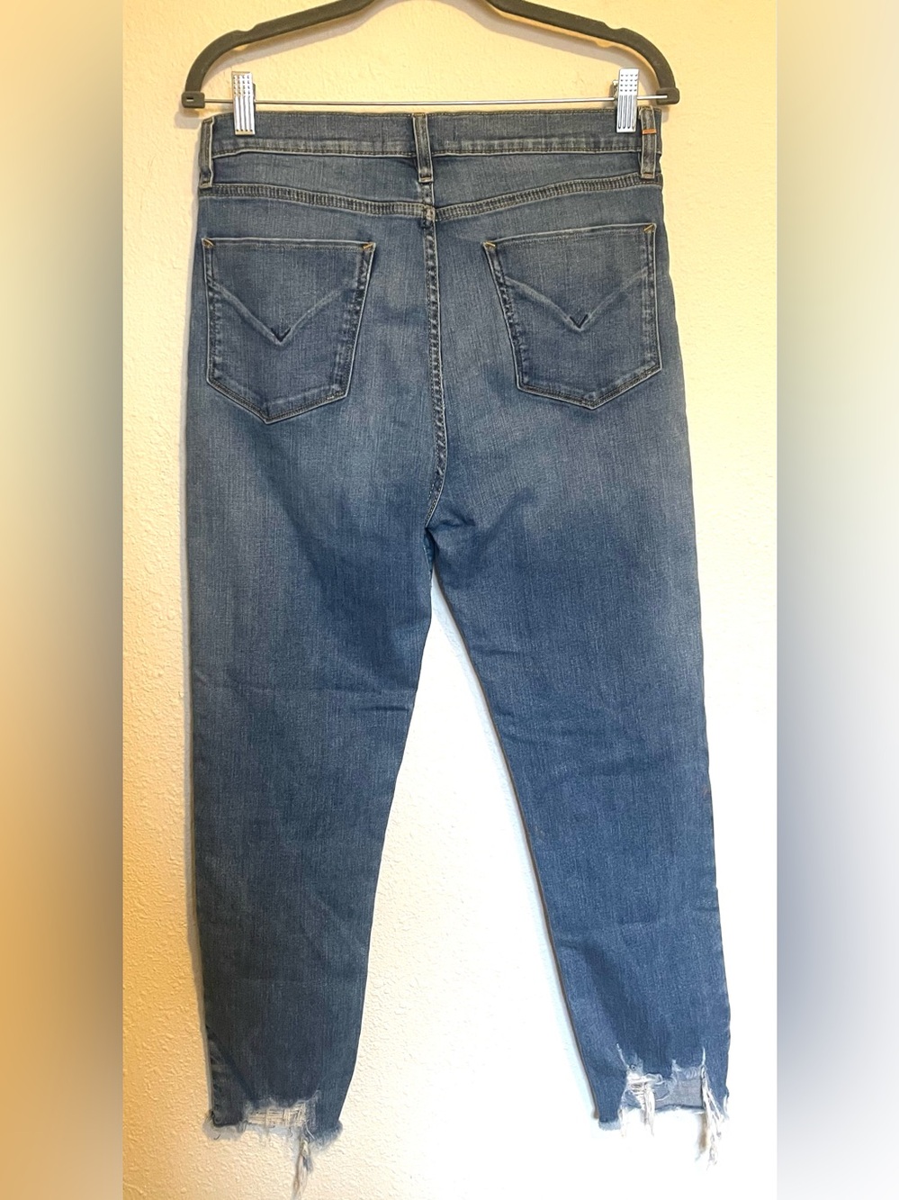 Hudson Holly High Rise Skinny Jeans Tuxedo Contrast Side Stripe Raw Hem Size 30 - Picture 3 of 6